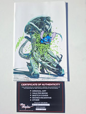 ALIEN #1 Mike Mayhew ORIGINAL ART Sketch Cover Signed Xenomorph Stitch COA 1/1 picture