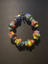 8 Millefiori glass trade beads -  (B1148) Handmade Rare - 20x15mm picture