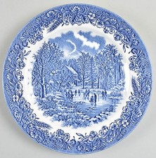 Churchill Currier & Ives Blue Salad Plate 991218 picture