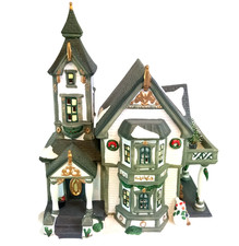 Heartland Valley Christmas Village Lighted Porcelain Victorian House 9870130  picture