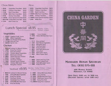 China Chinese Restaurant Takeout Menu Brochure Monterey California picture