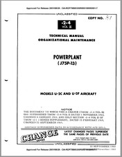 209 Page U-2 U2-C U2-F Spy Airplane Powerplant J75P-13 Maintenance Manual on CD picture