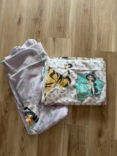 Vintage Aladdin Princess Jasmine & Rajah Pink Twin Flat Sheet & Fitted Sheet picture