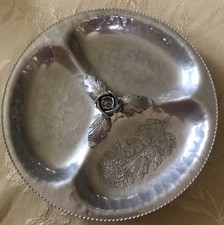 Vintage Trade Continental Hand Wrought Silverlook Aluminum 729 Divided Server picture