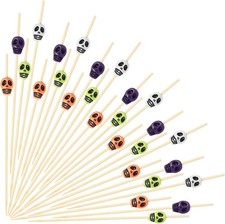 200 Pieces Halloween skulls toothpick for Appetizers,Dark Skull picture