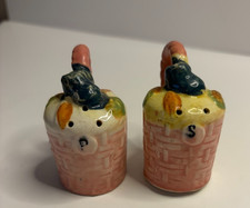Vintage Japan Miniature Basket Salt Pepper Shakers Davis Acres Waelder Texas picture