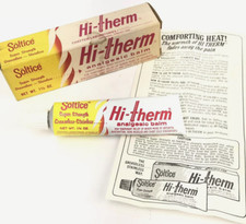 Vintage Soltice Hi Therm Box Metal Tube Drug Store Pharmacy Advertising 80s Prop picture