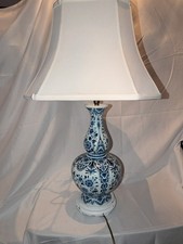 Vintage Delft Blue Double-gourd Vase /Lamp Hand Painted picture