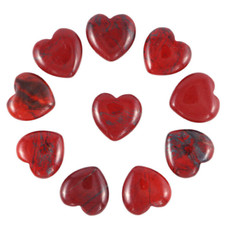 50pcs Natural Red Jasper Healing Crystal Heart Gemstone for Home Decor 20x8mm picture