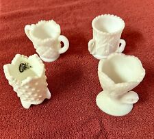 LOT OF 4 VINTAGE MILK GLASS TOOTHPICK HOLDERS FENTON WESTMORELAND picture