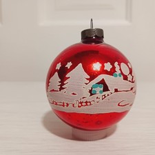 Vintage pre WWII Glass SILENT NIGHT Christmas  BALL Ornament Corning picture