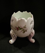 NAPCOWARE Footed Cracked Egg Vase Porcelain Pink Lite Roses #C3199/S Easter picture