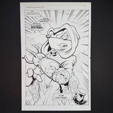 Knuckles the Echidna #1 VILLAIN REVEAL Original Art Splash Sonic Archie 1997 picture