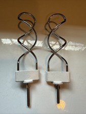 Vintage Sunbeam Mixmaster Wire Beater Attachments Pair White Nylon Hubs Chrome picture