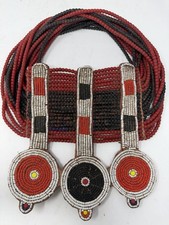 Vintage Turkana Obolio Necklace Kenya African Tribal Beaded Adornment picture