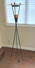 Vintage 1950s/1960s  Space Age Tripod Torchiere Floor Lamp w Flying Saucer Shade picture