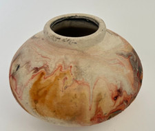 Vintage Nemadji Indian Native American Clay pottery USA Swirl Vase 3