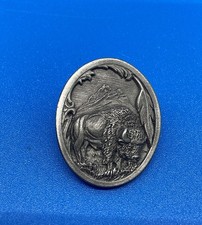 Vintage Great American Products Pewter American Bison Pin 1992 Numbered 2167 picture