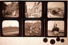 6 NORWAY SWEDEN DENMARK FINLAND whaling vtg antique glass magic lantern slide picture