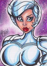 Steelheart, Silverhawks Original Sketch Card Painting by Chris McJunkin picture