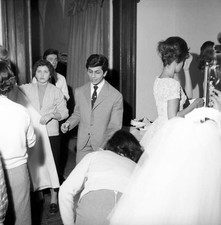 Italian stylist Valentino Garavani preparing a fashion show in his- Old Photo 2 picture