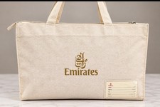 NEW RARE Set 2 Emirates First Class Travel Tote Bags Zip Top Airline Collectible picture