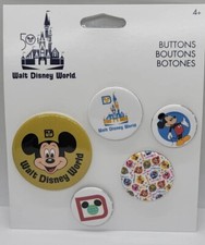 Disney Parks The Vault Walt Disney World 50th Anniversary 5 Piece Button Set picture