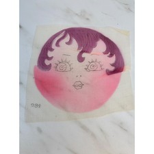 Vtg 1920s Art Deco Stamped Boudoir Flapper Rag Doll Face #984 Embroidery 6