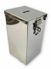 Stainless Steel Long Donation Coin Box And Money Piggy Bank Coin Gullak FreeShip picture