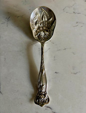 Antique Berkshire Silver Co silver plate rose casserole serving spoon. picture