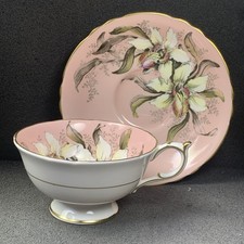 Paragon Double Warrant ORCHID Teacup & Saucer Pink England Great Condition picture