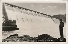 RPPC Grand Coule Dam WA Washington Man 1930-1940s Ellis photo postcard G426 picture