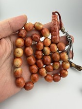 Antique Apple Coral 33 Beat Islamic Prayer Rosary Misbah مسباح سبحة مرجان التفاح picture