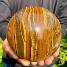 3.65LB Natural Tiger's Eye Ball Quartz Crystal Sphere Gem Healing Décor picture