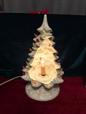 Rare, Vintage Ceramic Lighted Diorama Tree, 12 in *Read* picture