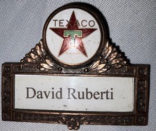 Vintage TEXACO Employee Name Badge David Ruberti Gas Station Oil Company picture