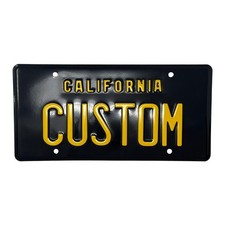 EMBOSSED California Style US License Plate USA Black and White Custom Reflective picture