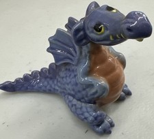 Vintage Hagen Renaker Brazel Storybook Dragon Figurine Blue Purple Ceramic picture