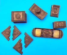ANTIQUE JB Jennings Brothers BRONZE DESK INKWELL TRAY STAMP BOX BLOTTER ETC picture