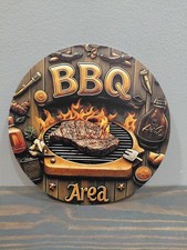 BBQ AREA  8 x 8 inch Metal Sign picture