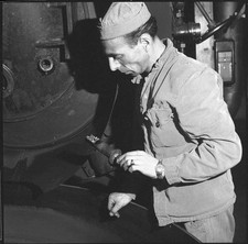 Worker in caffee roasting company about 1960 Historic 1960s Old Photo picture