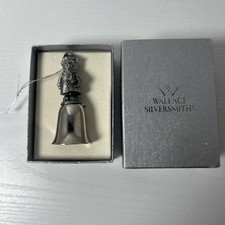 Wallace silversmiths Pewter Bear Bell 3” Ornament picture
