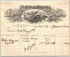 Scarce Long Island City NY Letterhead Billhead 1903 Young & Metzner Cloth Bags  picture