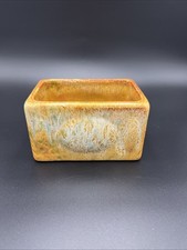 Haeger Pottery Planter-USA Size: 5.5”x3”  Model #40 Gold w/Green & White Accent picture