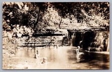 Taylor Falls Gorge Swimming Hole Boys Swimming RPPC Taylor NY H.A. Myer K6 picture