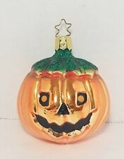Old World Christmas Halloween Pumpkin Jack-O-Lantern Ornament Glass Germany Made picture