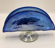 Cobalt Blue Handblown Art Glass Napkin Holder MCM picture