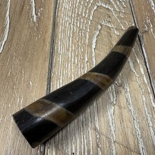 Vintage Curved Natural Horn Cigarette Holder Bovine Ox Horn Smoking Stem picture