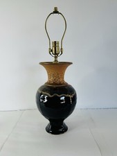 Vintage Allan Ditton Studio Art Pottery Drip Glaze Brown Table Lamp picture
