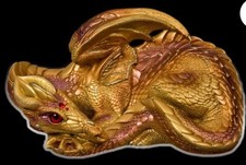 Vintage Windstone Editions Mother Gold Dragon - M. Peña © 1985 ( Dragon- GOLD picture